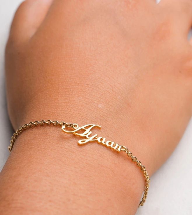 customizable golden name braclets