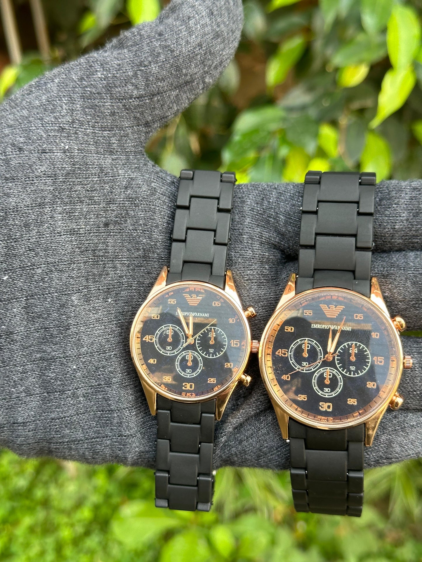 Emporio Armani Black Watches for Couples